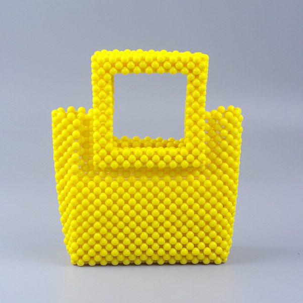 Popular Acrylic Handwoven Colorful Square Clutch Bag for Women - Image 3