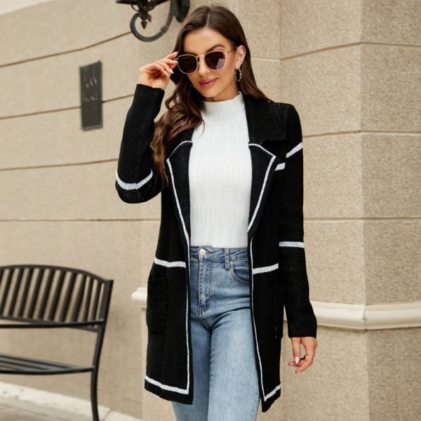 Sweater Coat Women Autumn Winter Long Sleeve Suit - Image 3