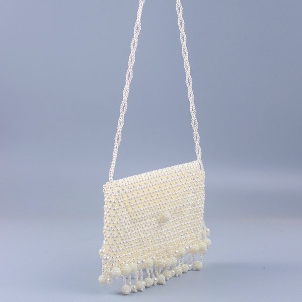 Pearl Beaded Hollow Bayberry Tassel Shoulder Messenger Bag - Image 2