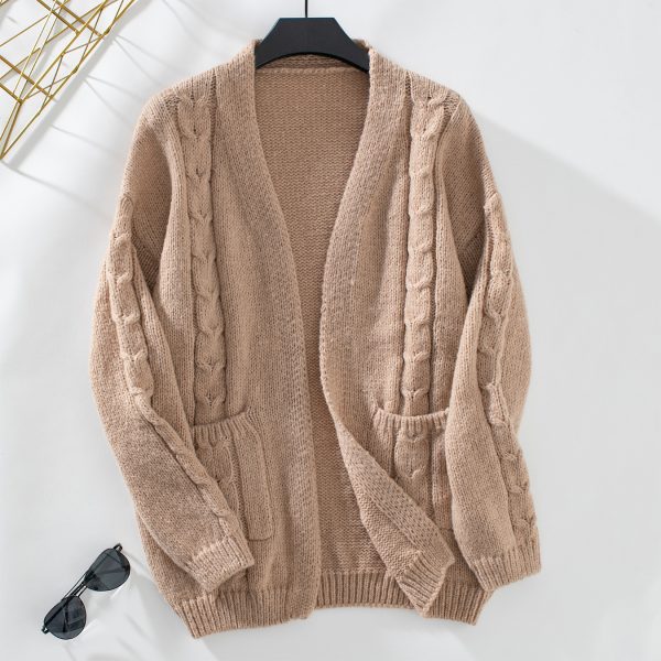 Pocket Knitted Long Sleeve Cardigan for Women - Image 4