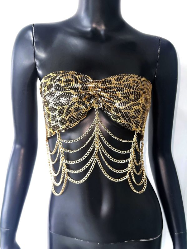 Rhinestone Sexy Strap Tube Top - Image 3