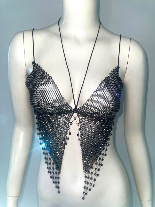 Sexy Fishnet Lace-Up Sling Vest for Women - Image 3