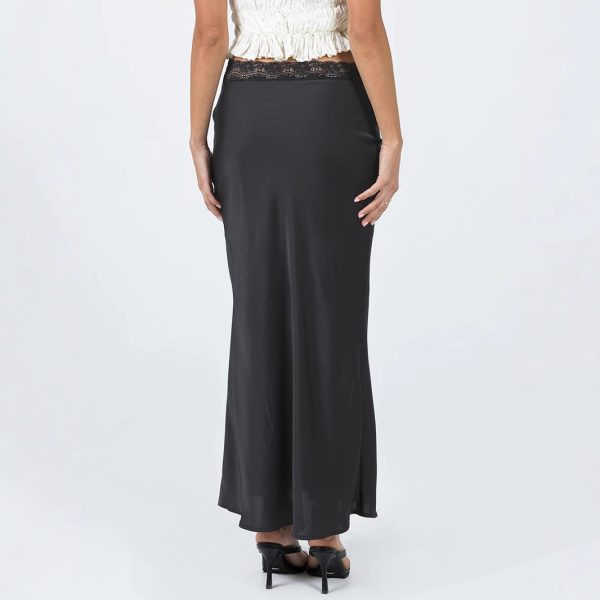 Women’s Lace Waist Satin Skirt - Image 5