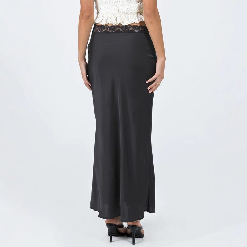 Women’s Lace Waist Satin Skirt - Image 5
