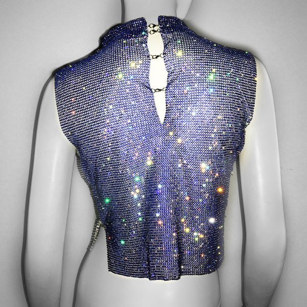 Luxury Rhinestone Turtleneck Diamond Vest - Image 5