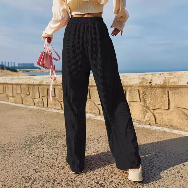 Women’s Loose Fit Black Drooping Wide Leg Pants - Image 3