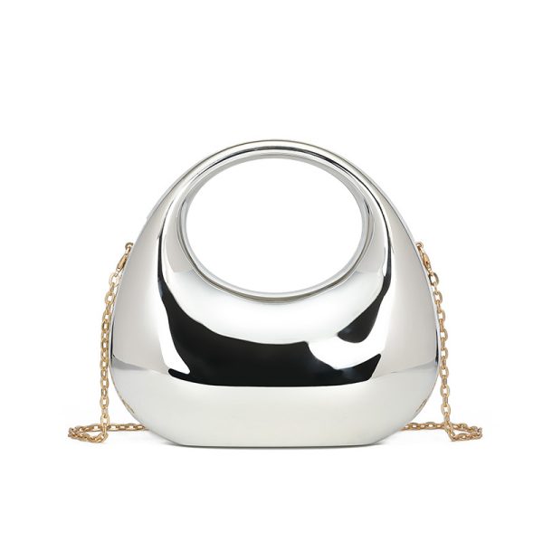 Colorful Crescent Moon Acrylic Handbag Women Dinner Makeup Bag