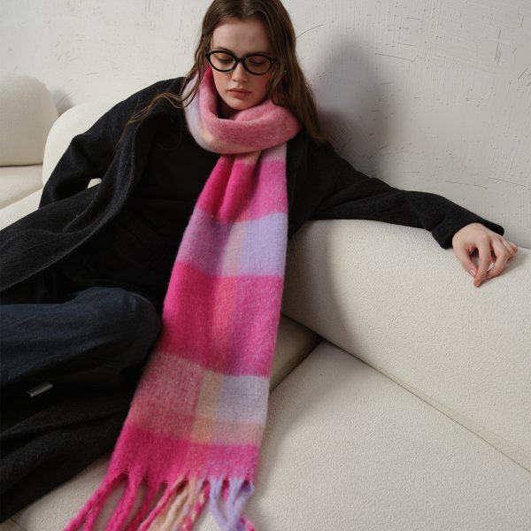 Multicolor Plaid Tassel Shawl Scarf for Women - Autumn & Winter