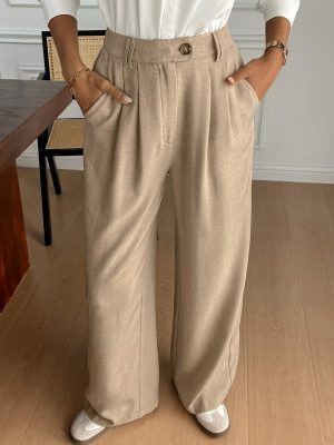 Solid Color Spring Casual Pants for Women