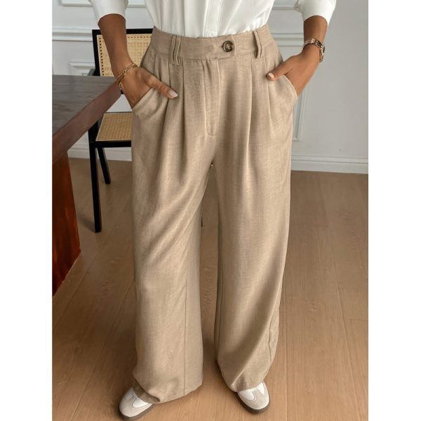 Solid Color Spring Casual Pants for Women