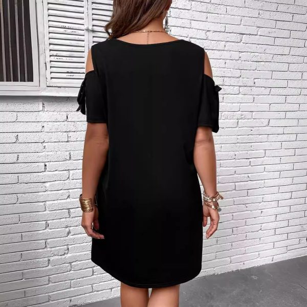 Spring Summer Plus Size High Elastic Solid Color Sexy Dress for Women - Image 3