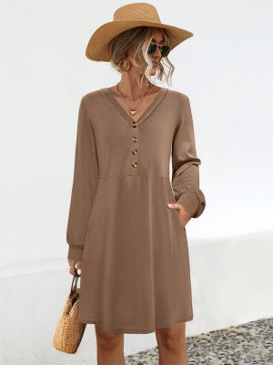 Casual Solid Color Dress for Women – Spring & Summer Wardrobe