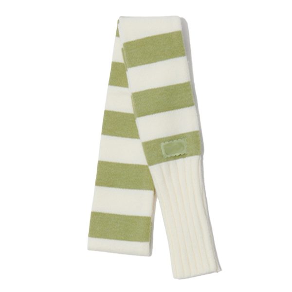 Retro Stripes Wool Knitted Scarf for Women - Autumn & Winter - Image 4