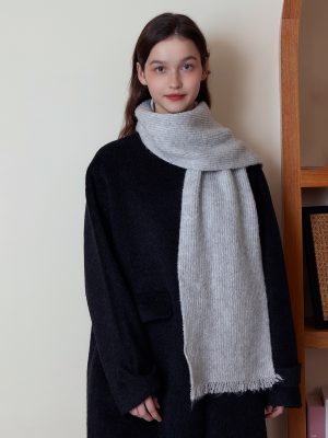 Soft Knitted Wool Scarf for Women – Solid Color Autumn & Winter