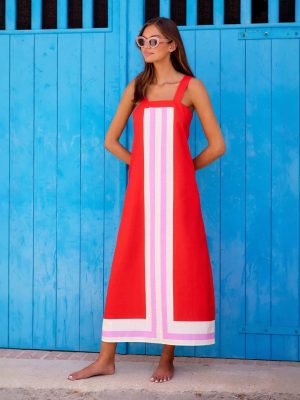 Seaside Vacation Sling Dress – Casual Summer Dress