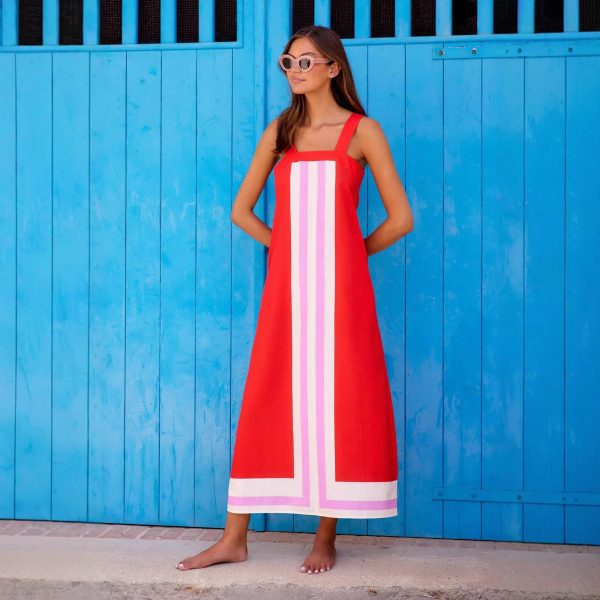 Seaside Vacation Sling Dress - Casual Summer Dress