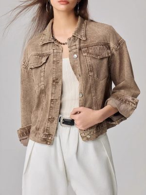 Women’s All-Matching Short Personalized Denim Coat for Casual Style