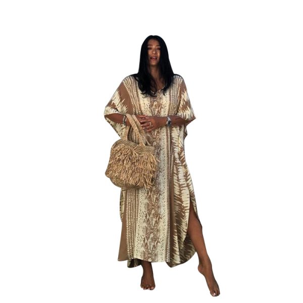 Spring Beach Cover-Up Floral Rayon Vacation Robe Dress - Image 4