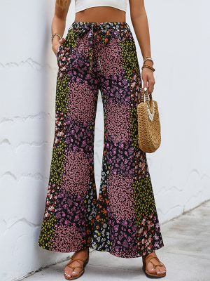 Women’s High-Waist Lace Printed Wide-Leg Pants