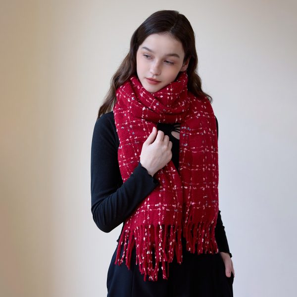 High-Grade Plaid Tassel Shawl Scarf for Women - Winter Warmth - Image 2