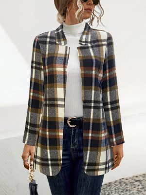 Women’s Plaid Coat – Stylish Autumn Winter Outerwear