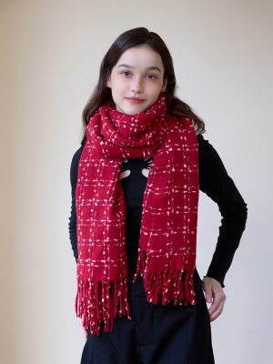 High-Grade Plaid Tassel Shawl Scarf for Women – Winter Warmth