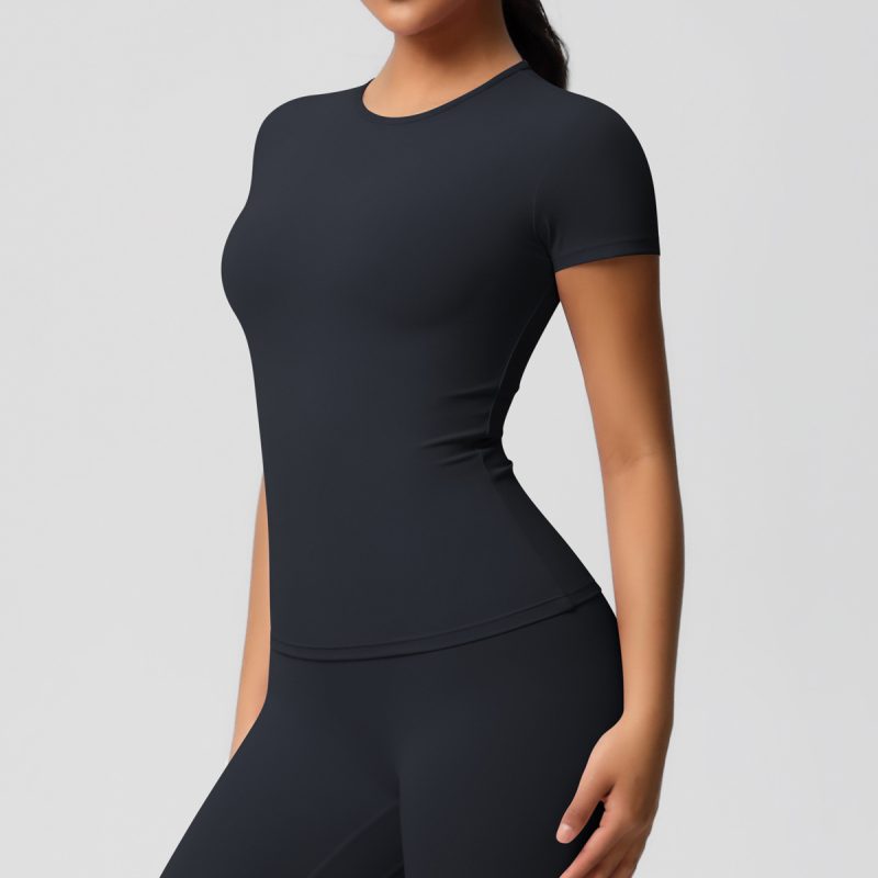 Quick-Drying Nude-Feel Skin-Friendly Short Sleeve Yoga T-Shirt - Image 4