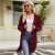 Purplish Red Sweater Coat