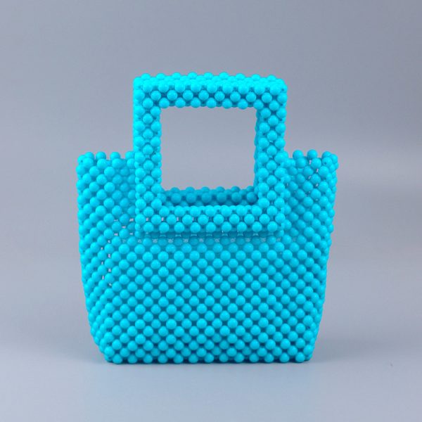 Popular Acrylic Handwoven Colorful Square Clutch Bag for Women - Image 4