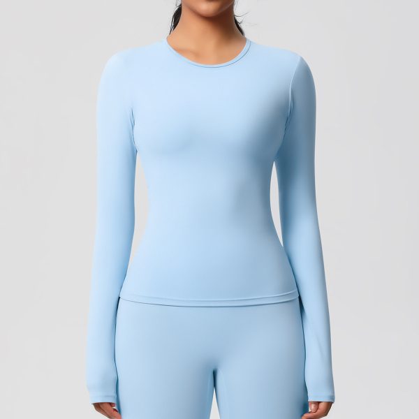 Nude-Feel Brushed Slimming High-Strength Long Sleeve Top for Running - Image 2