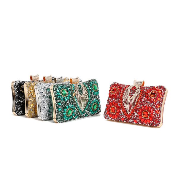 Diamond Inlaid Rhinestone Dinner Bag Women Cocktail Clutch - Image 3