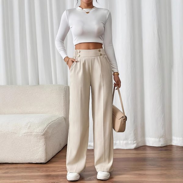 Women’s High Waist Draping Mop Casual Pants - Image 2