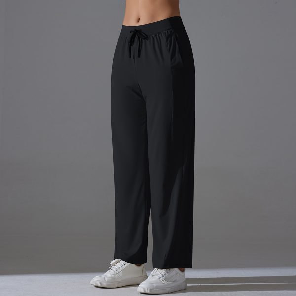 High-Waist Sun-Proof Drawstring Wide-Leg Fitness Yoga Pants - Image 3