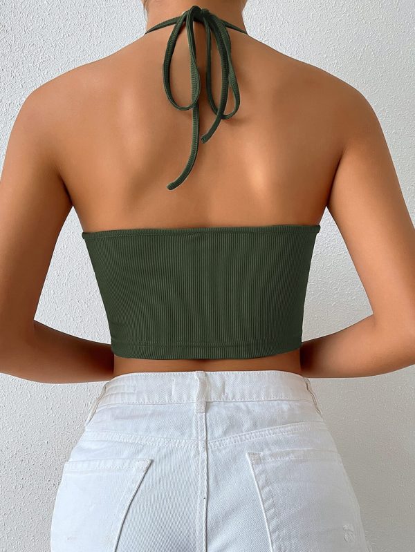 Women’s Spring Summer Sexy Sling Halter Crop Top - Image 3