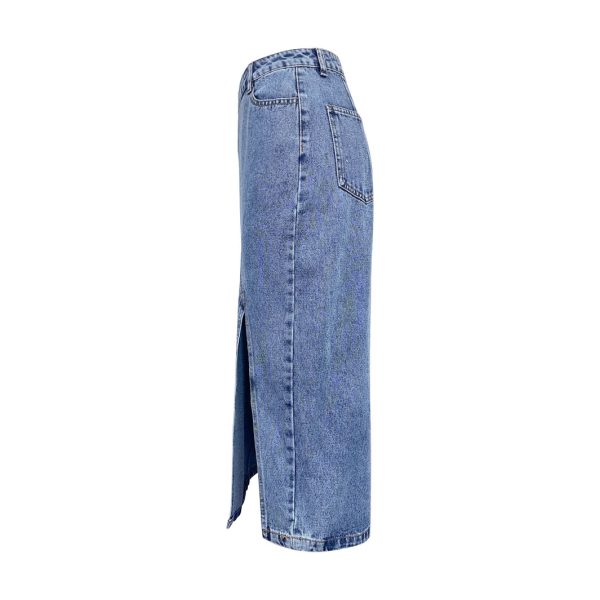 Casual Slit Denim Skirt for Women - Image 4