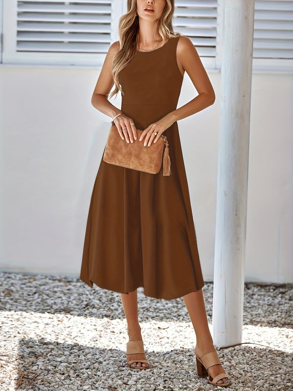 Solid Color Sleeveless Sexy Slim Fit Dress for Women - Image 6