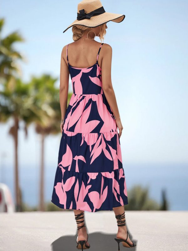 Spring Summer Women’s Spaghetti-Strap Floral Print Dress - Image 3