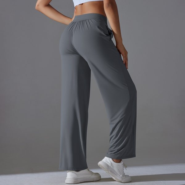 High-Waist Sun-Proof Drawstring Wide-Leg Fitness Yoga Pants