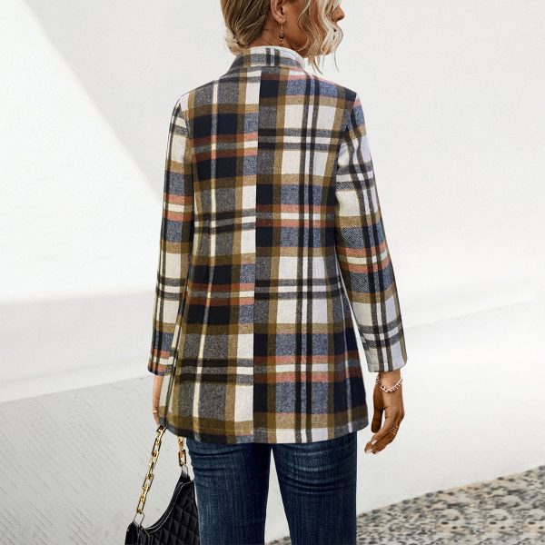 Women’s Plaid Coat – Stylish Autumn Winter Outerwear - Image 2