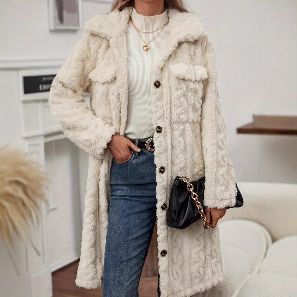 Women’s Fur-Collared Plush Coat