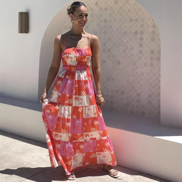 Sexy Sling Maxi Dress - Women's Summer Fashion