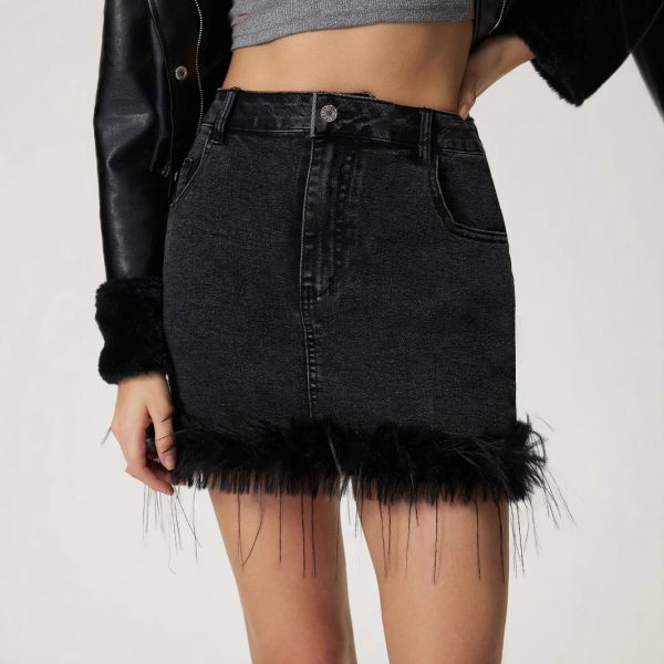 Women's Burr Denim Skirt