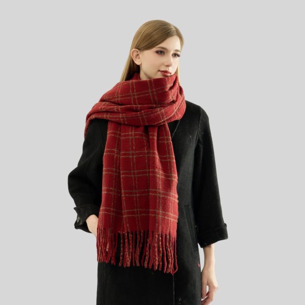 Color-Matching Plaid Scarf for Women - Image 3