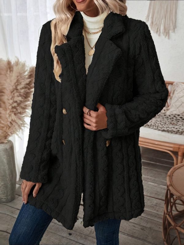 Women’s Twist Texture Double-Sided Plush Cardigan Coat - Image 3