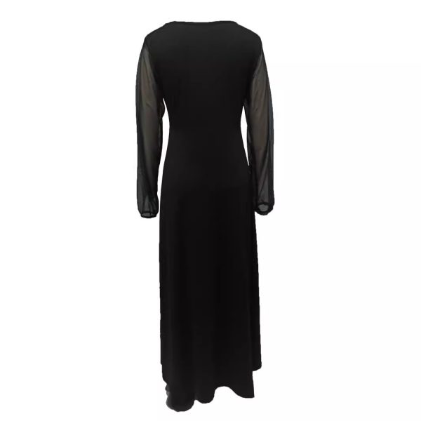 Wal-Mart Spring Autumn Elegant Black Mid-Length Dress for Women - Image 3