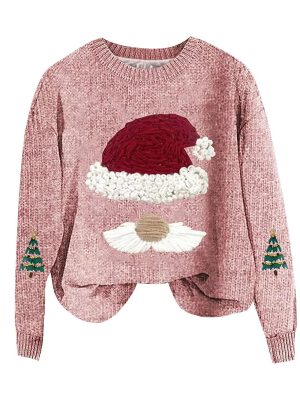 Autumn Winter Christmas Sweater Loose Pullover Knitted Top Casual Sweater