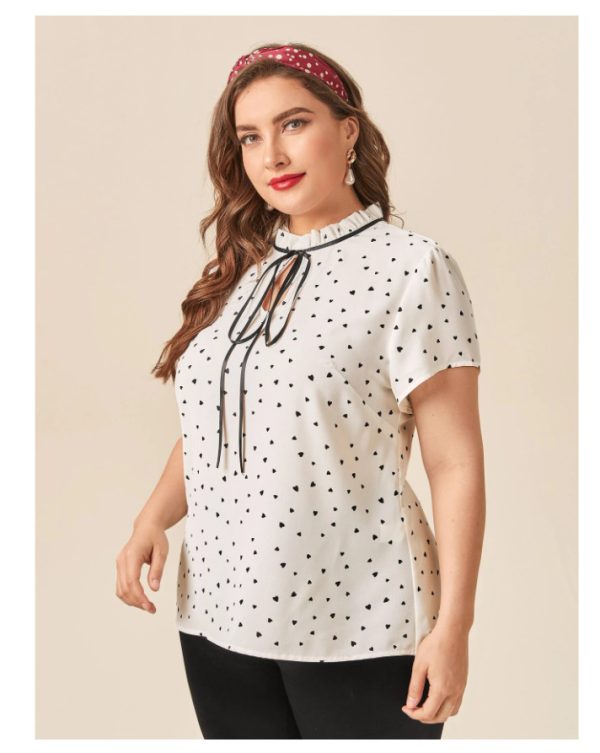 Plus Size Loose-Fitting Bottoming Short Sleeve Shirt - Image 3