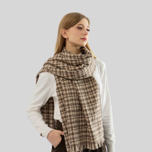 Winter Women’s Plaid Scarf – All-Match, Thick Warm Bag Edge Korean Style Scarf - Image 4