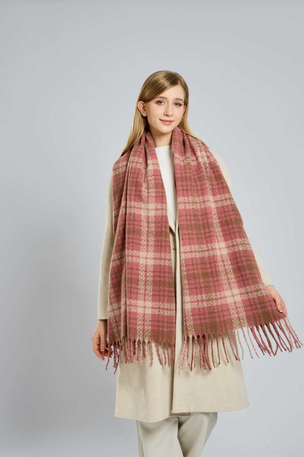 Autumn Winter Women’s Colorful Check Scarf - Image 2