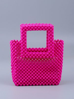 Popular Acrylic Handwoven Colorful Square Clutch Bag for Women